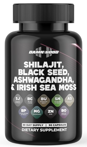 Hodgetwins · Damn Good Damn Good Shilajit Blend, Multi-ingredient formula · 90 capsules pictured